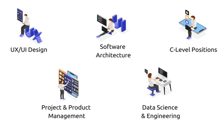 UX UI Design Software Architecture C Level Positions Project Product Management Data Science and Engineering