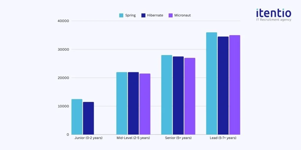 Java Developer Salaries by Framework in Poland 2024